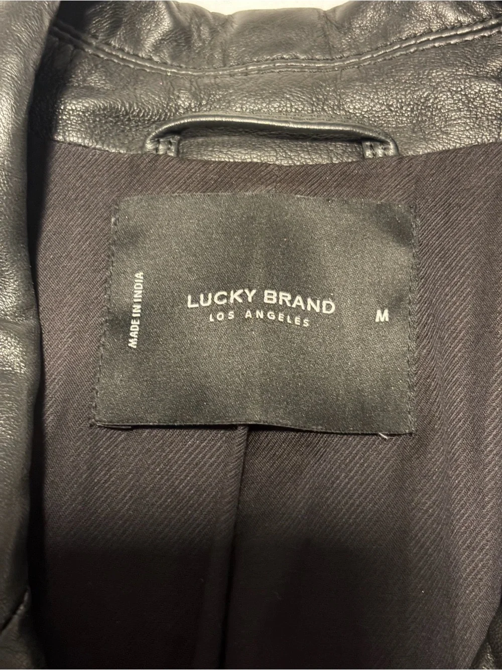 Lucky Brand Black Leather Asymmetrical Moto Jacket | Size M